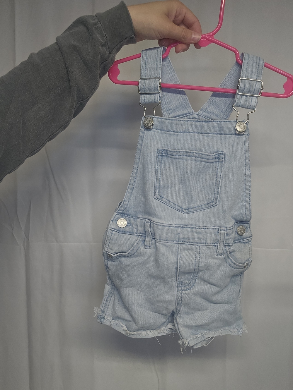 Light Blue Denim Short Overalls for Kids